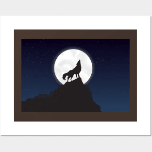 Wolf howling Posters and Art